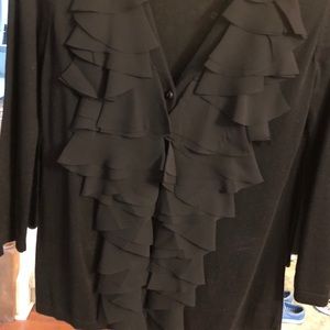 RUFFLED Lightweight V-neck CARDIGAN